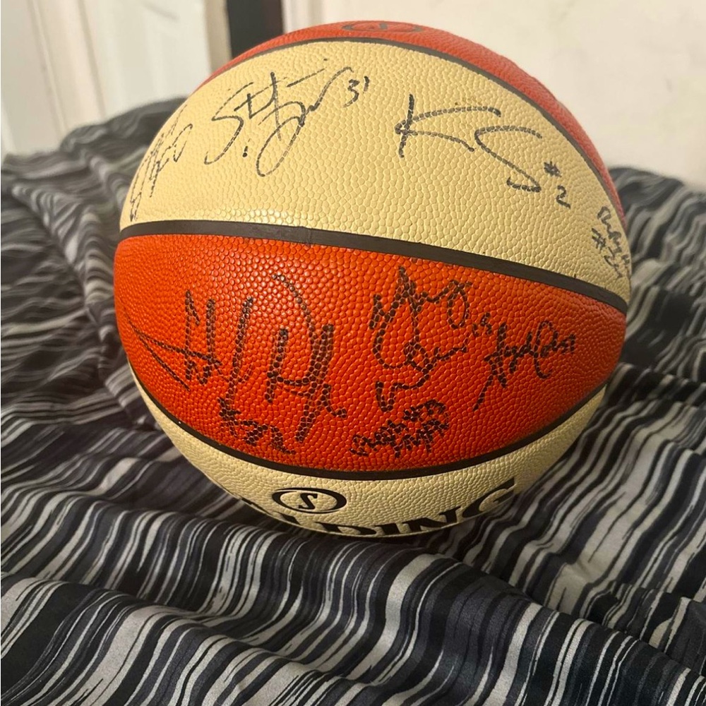 Spalding Signed Basketball in Orange and Cream
